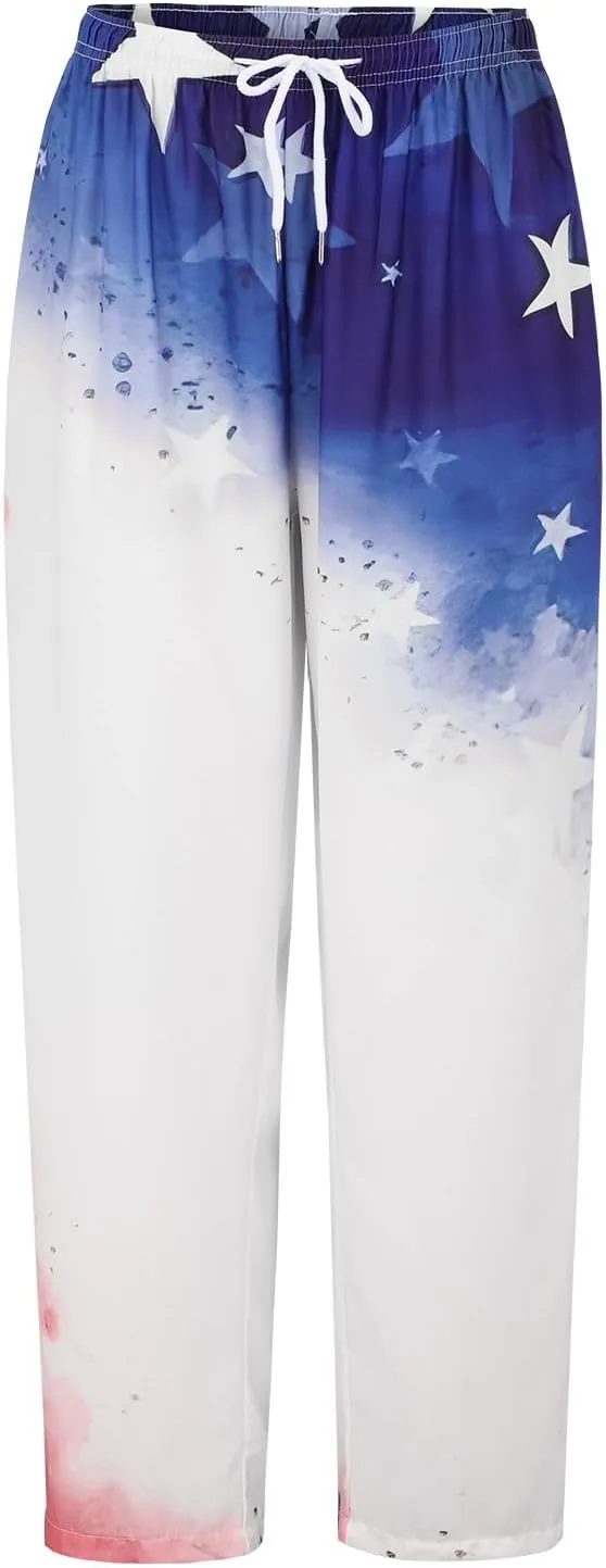 LCMTWX Women's Linen Pants Waist Pants Drawstring Capri Pants with Pockets Wide Leg Cropped Pants High Waisted Pants for