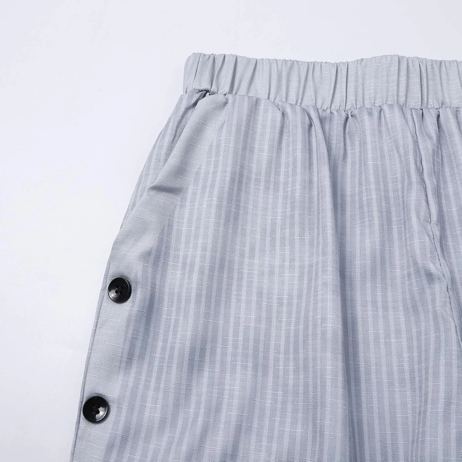 LCMTWX Women's Linen Pants Waist Pants Drawstring Capri Pants with Pockets Wide Leg Cropped Pants High Waisted Pants for