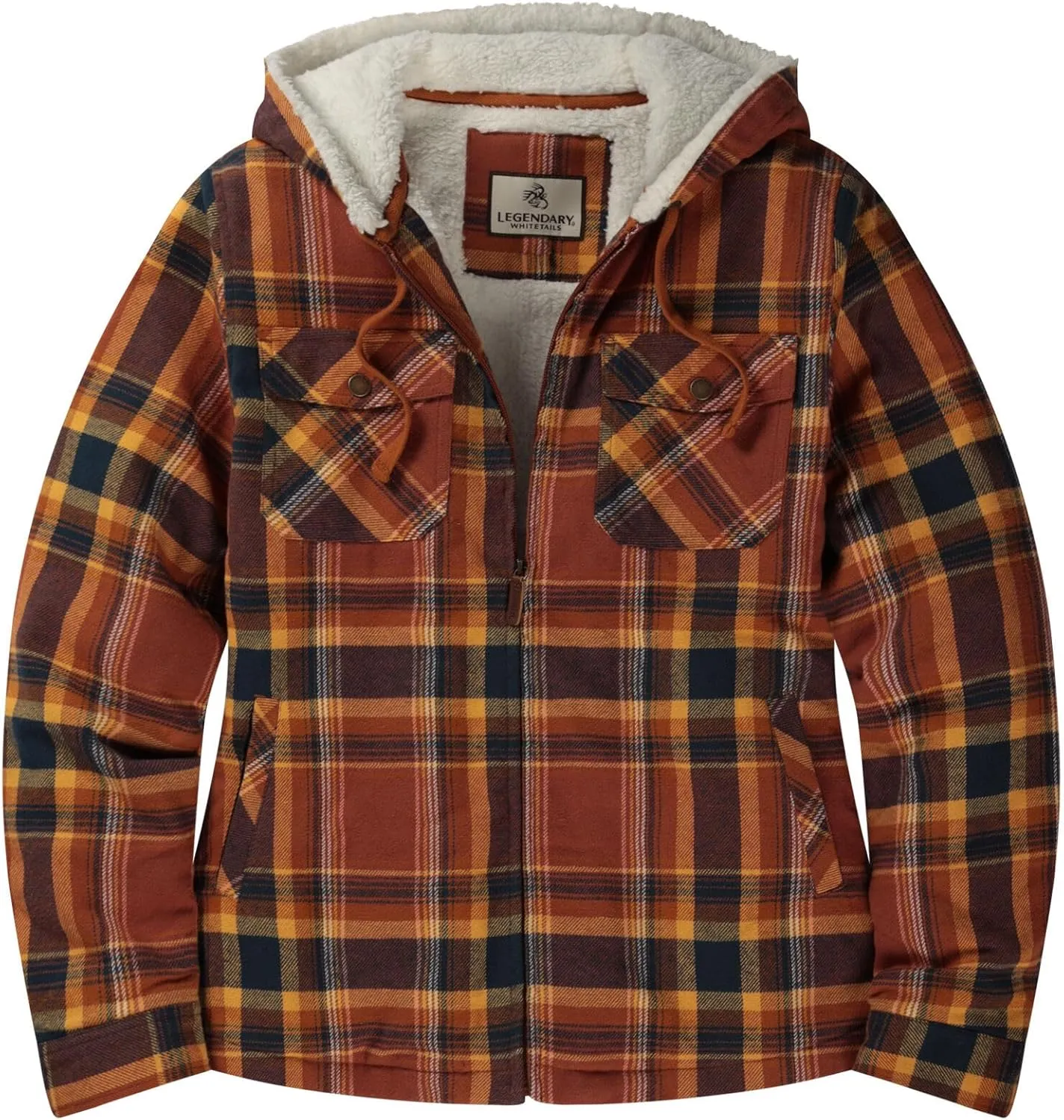 Legendary Whitetails Women's Woodland Berber Lined Hooded Shirt Jacket