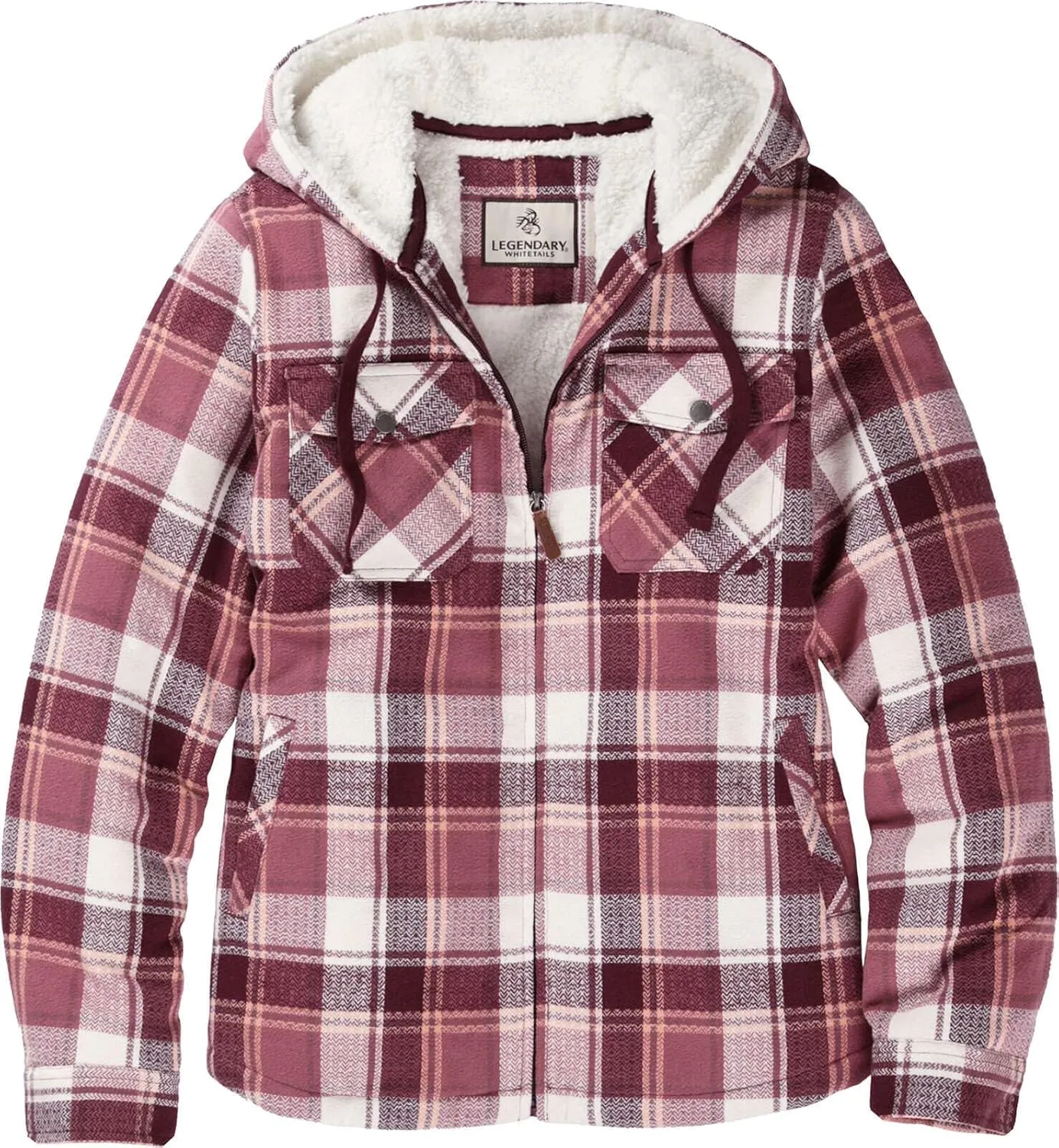 Legendary Whitetails Women's Woodland Berber Lined Hooded Shirt Jacket