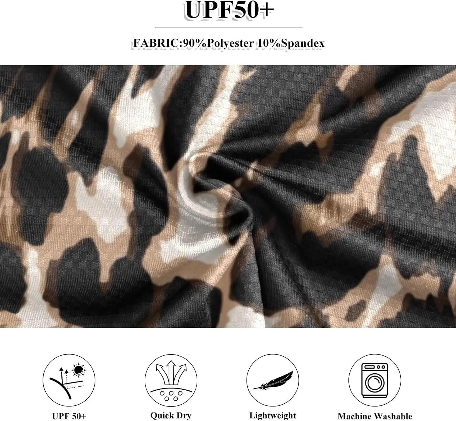 Leopard Print Women's Rash Guard Shirts Long Sleeve Swim Shirt for Women UV Sun Protection Quick Dry Swimsuit Sun Shirt