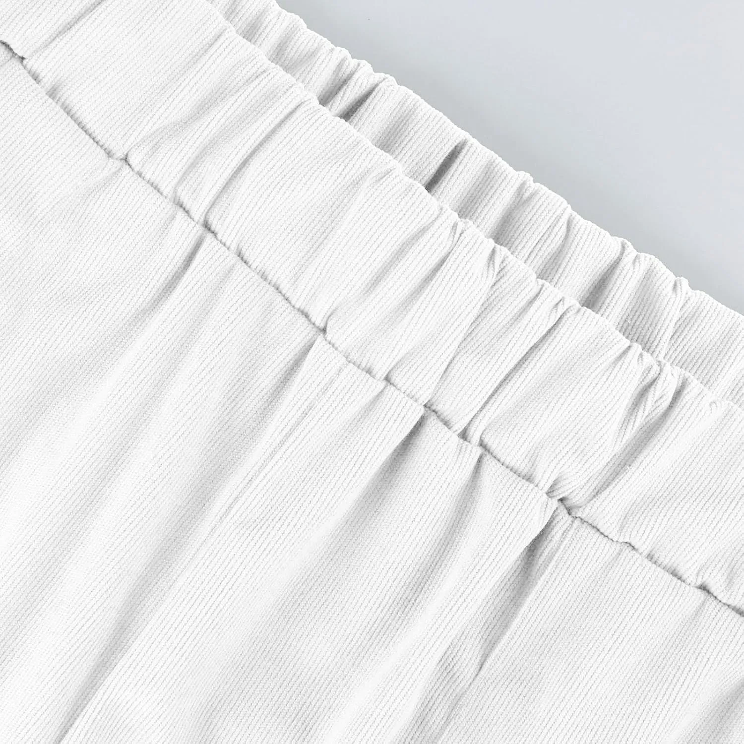 LOAIHA Corduroy Pants for Women Casual Drawstring Elastic High Waist Straight Leg Pants Trousers with Pockets