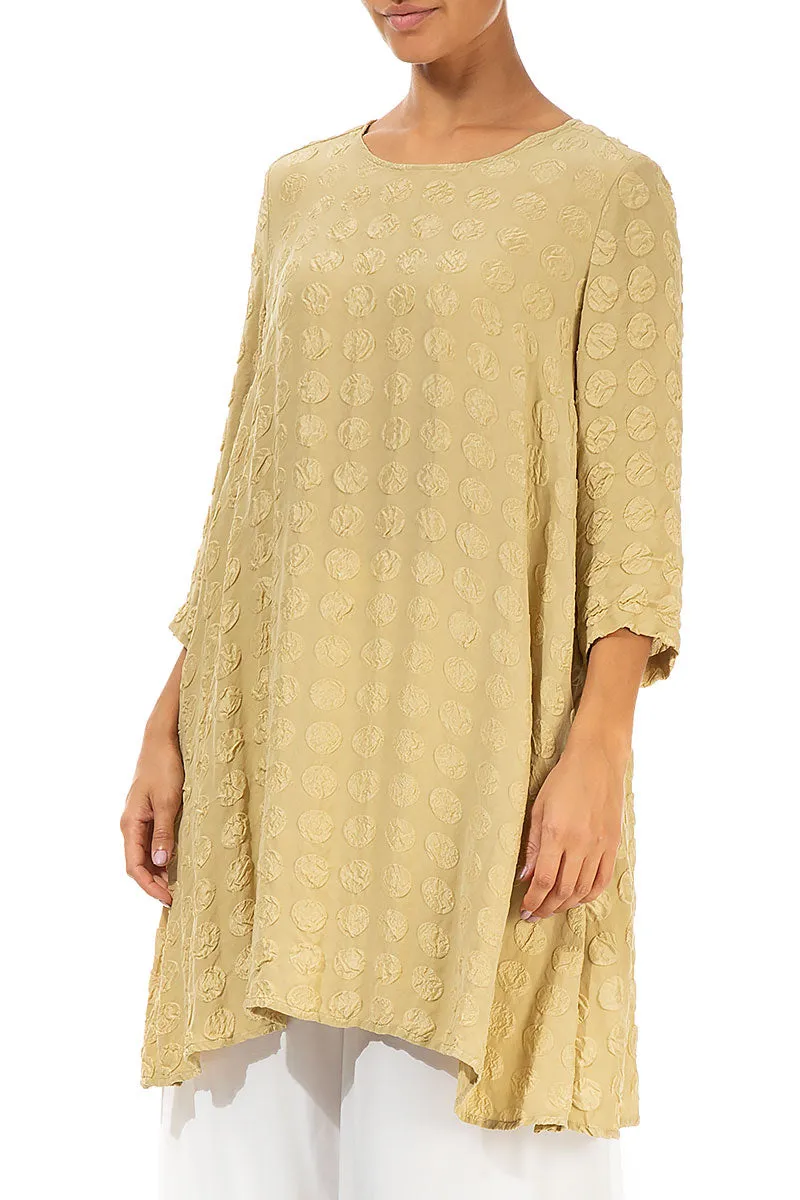 Loose Bubble Laurel Green Silk Tunic