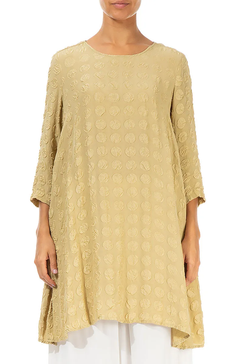 Loose Bubble Laurel Green Silk Tunic
