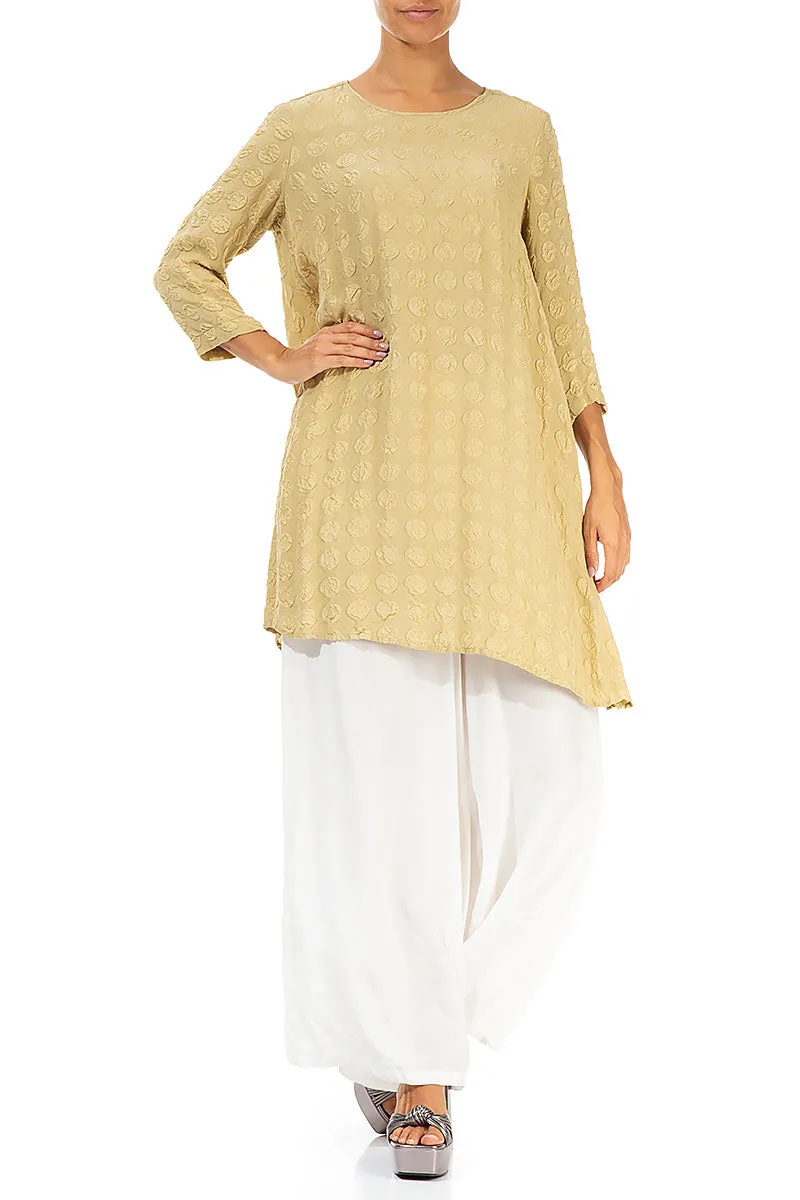 Loose Bubble Laurel Green Silk Tunic