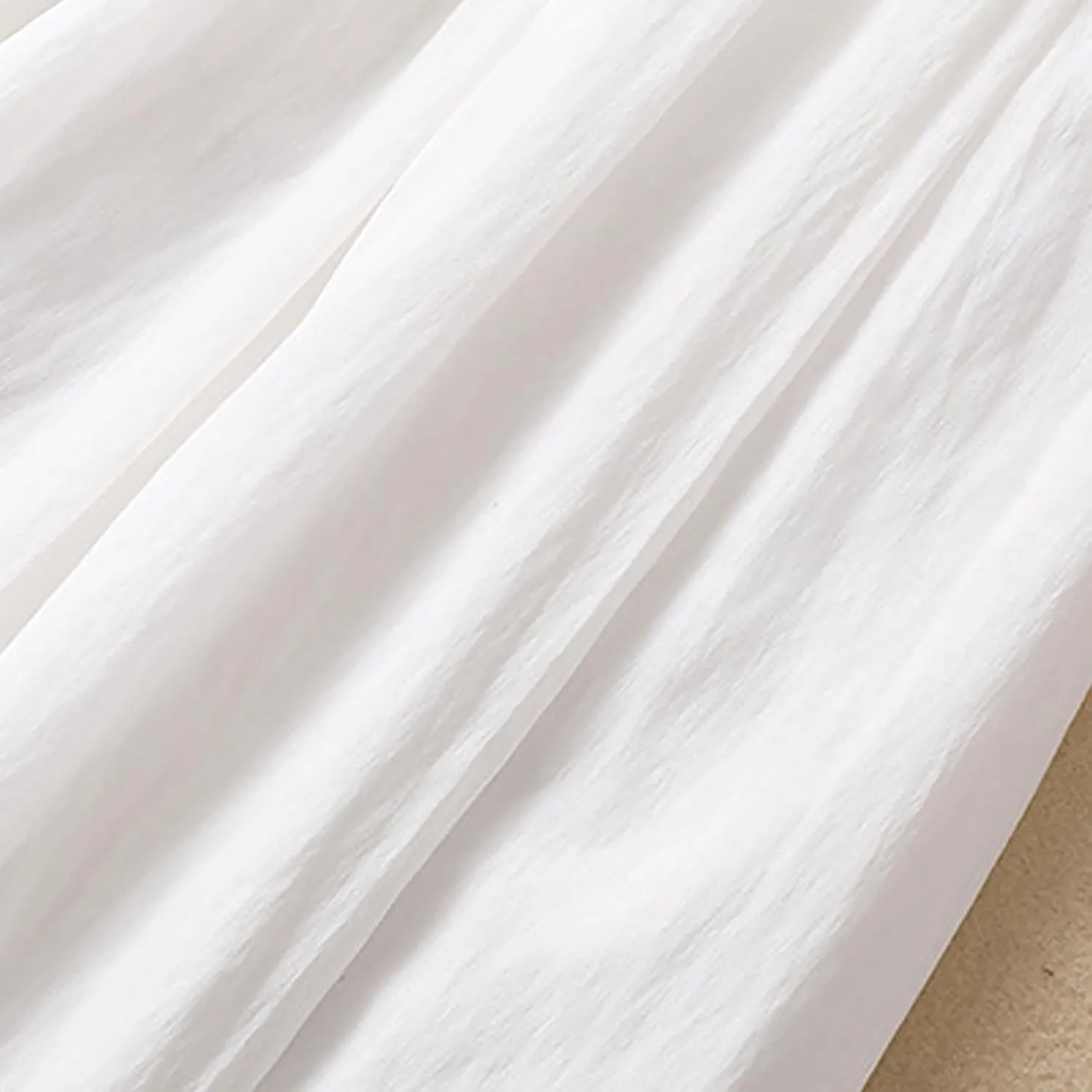 Lpmadey Women's Bohemian Style Elastic Waist Band Cotton Linen Long Maxi Skirt Dress 2024 Summer Solid A-Line Flared Skirts