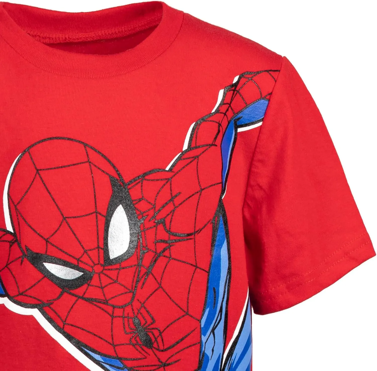Marvel Spider-Man T-Shirt and French Terry Shorts Outfit Set Toddler to Big Kid Sizes (2T - 10-12)