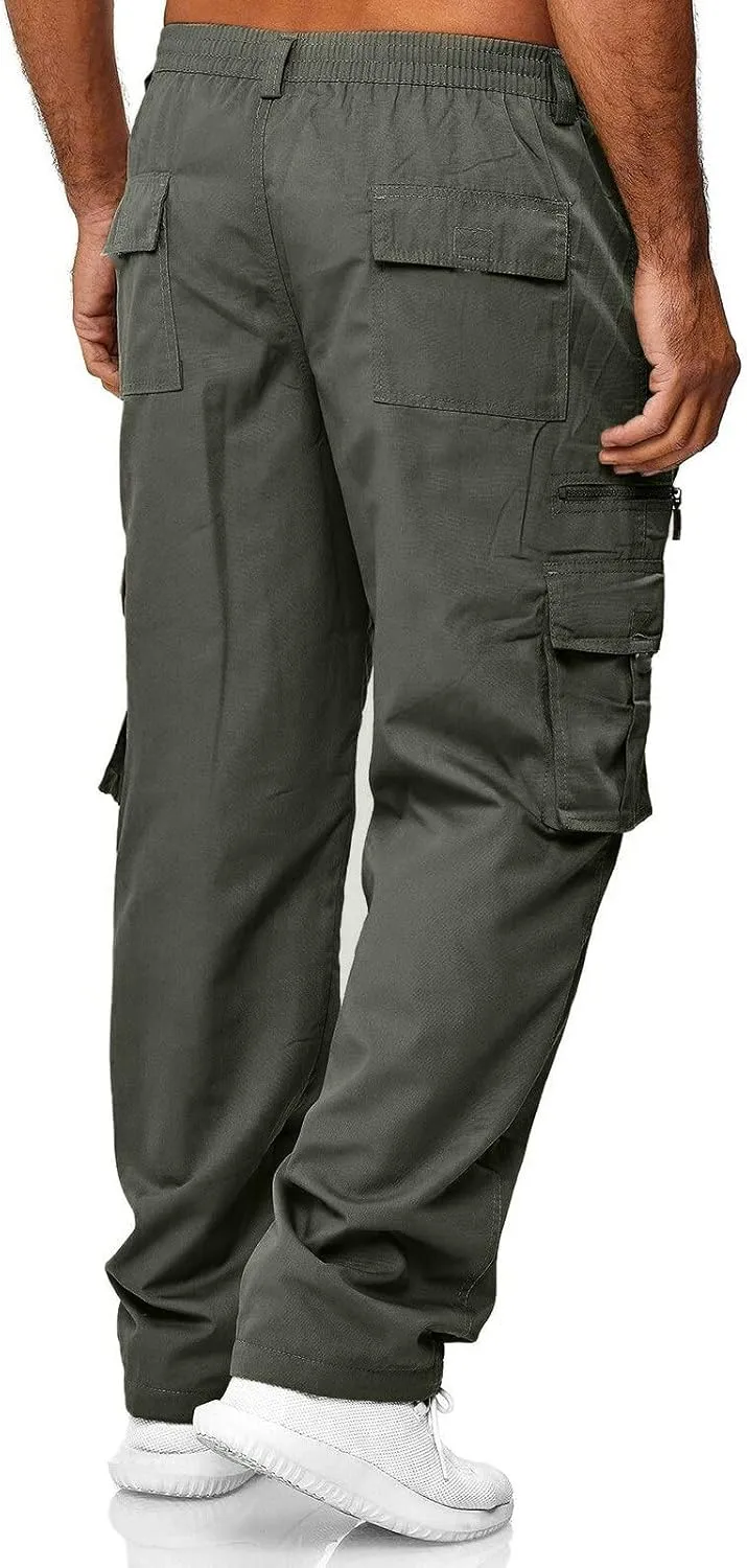 Men Jogging Bottoms Pants Casual Breathable Joggers Outdoor Sweatpants Elasticated Waist Cargo Pant