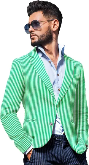 Men's Blazer 2 Button Long Sleeve Printed Regular Fit Suit Jacket Business Lightweight Casual Sport Coat