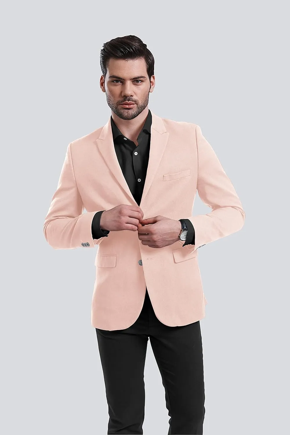 Men's Blazer 2 Button Long Sleeve Regular Fit Suit Sport Coat Jacket Business Casual Lightweight Sport Coat