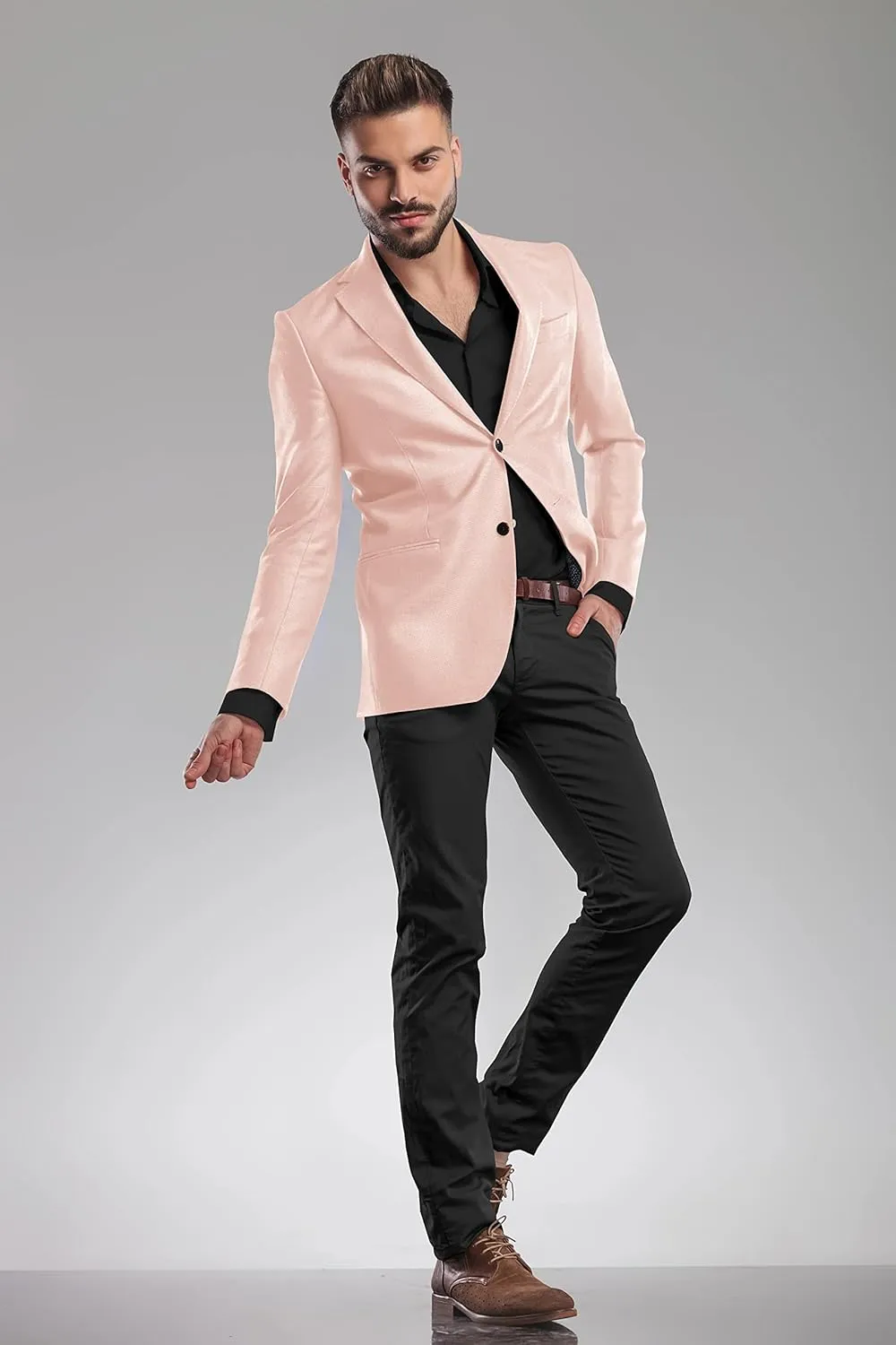 Men's Blazer 2 Button Long Sleeve Regular Fit Suit Sport Coat Jacket Business Casual Lightweight Sport Coat