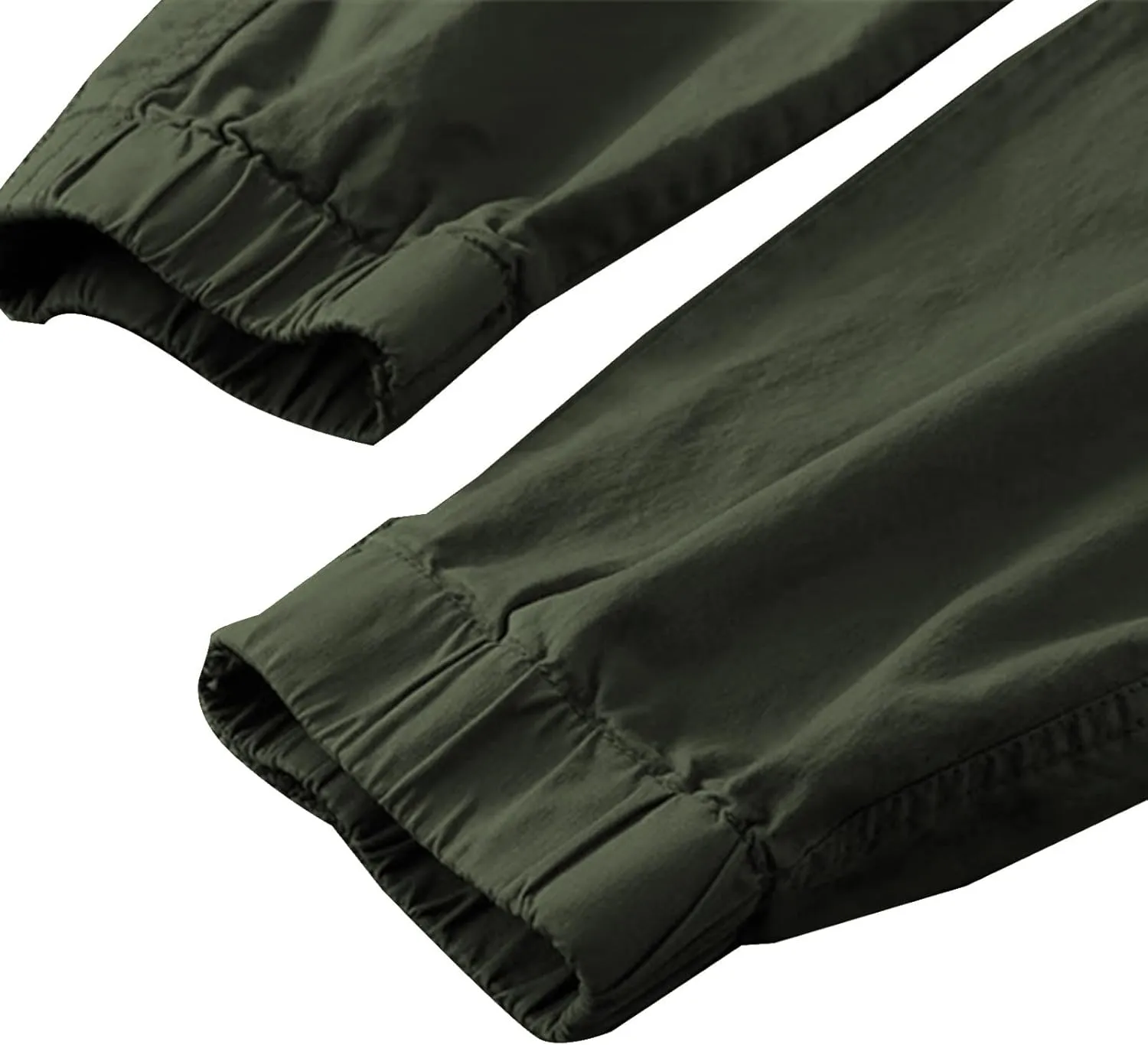 Men's Cargo Pants Slim Fit Work Pants with Zipper Pockets Elastic Waist Durable Outdoor Hiking Travel Jogger