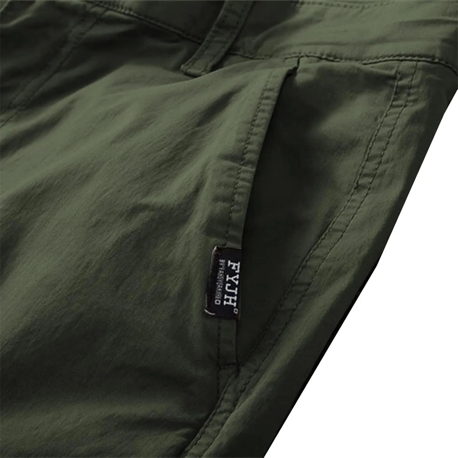 Men's Cargo Pants Slim Fit Work Pants with Zipper Pockets Elastic Waist Durable Outdoor Hiking Travel Jogger