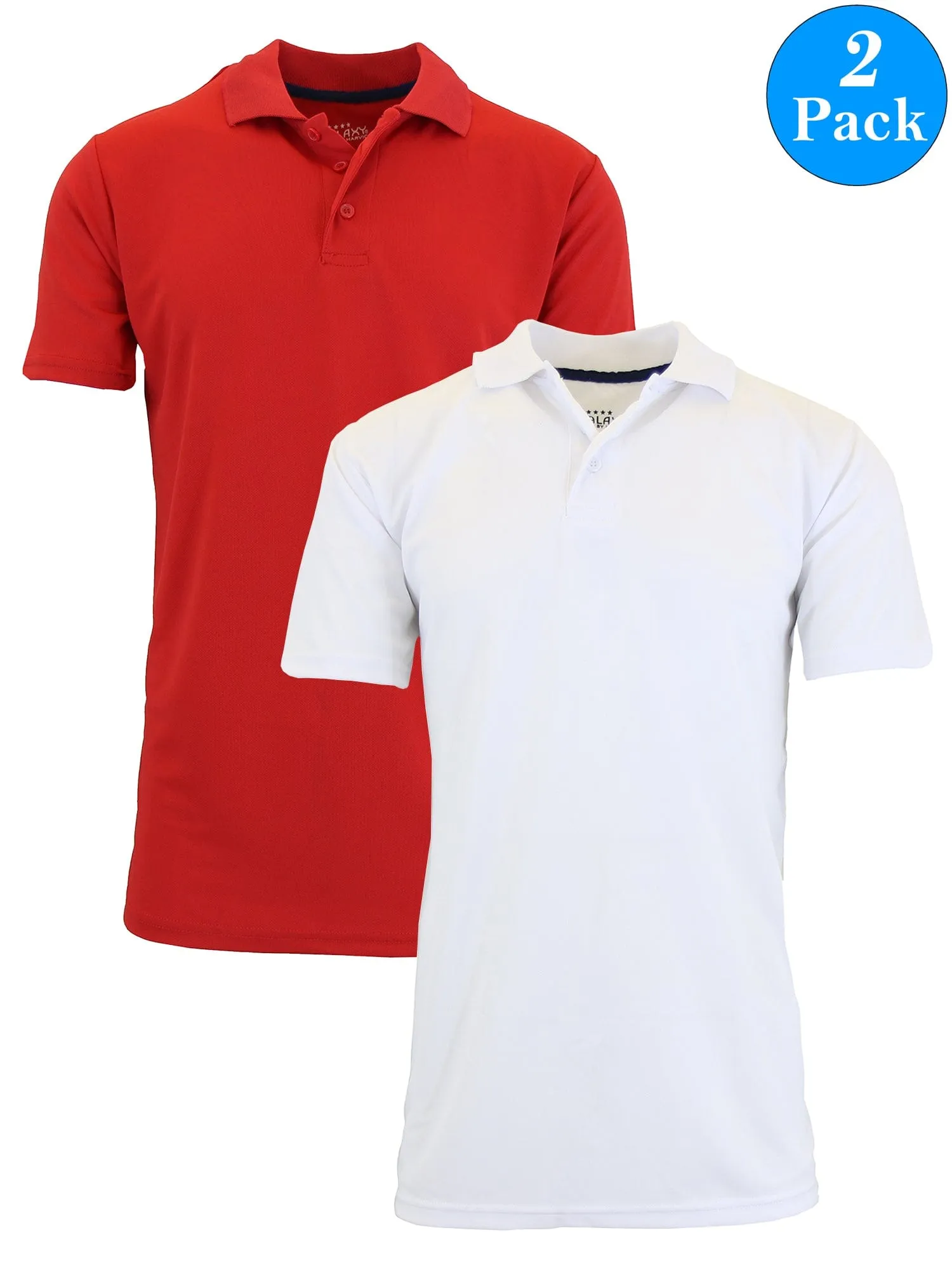 Men's Dry Fit Moisture-Wicking Polo Shirt (2-Pack)