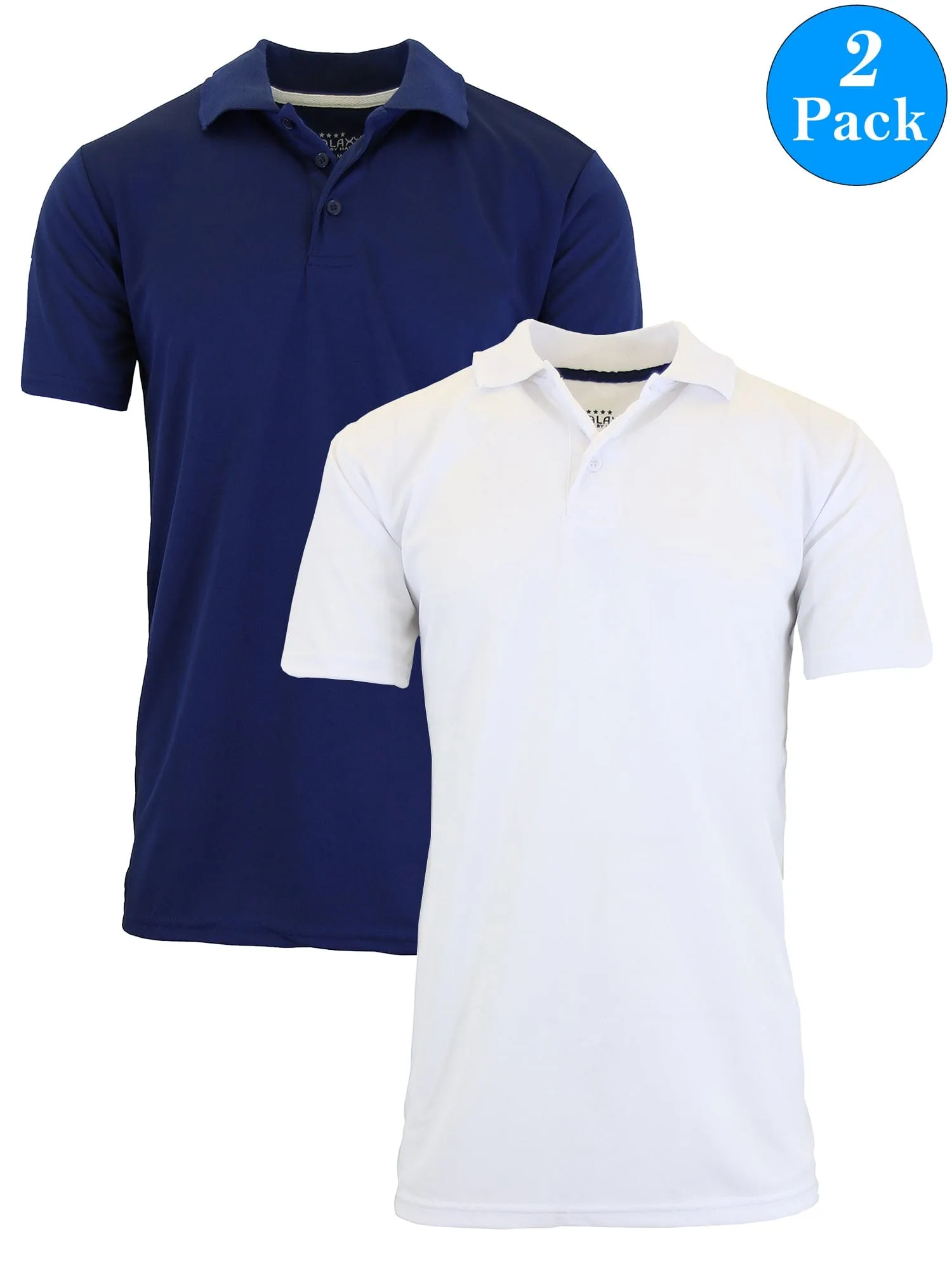 Men's Dry Fit Moisture-Wicking Polo Shirt (2-Pack)
