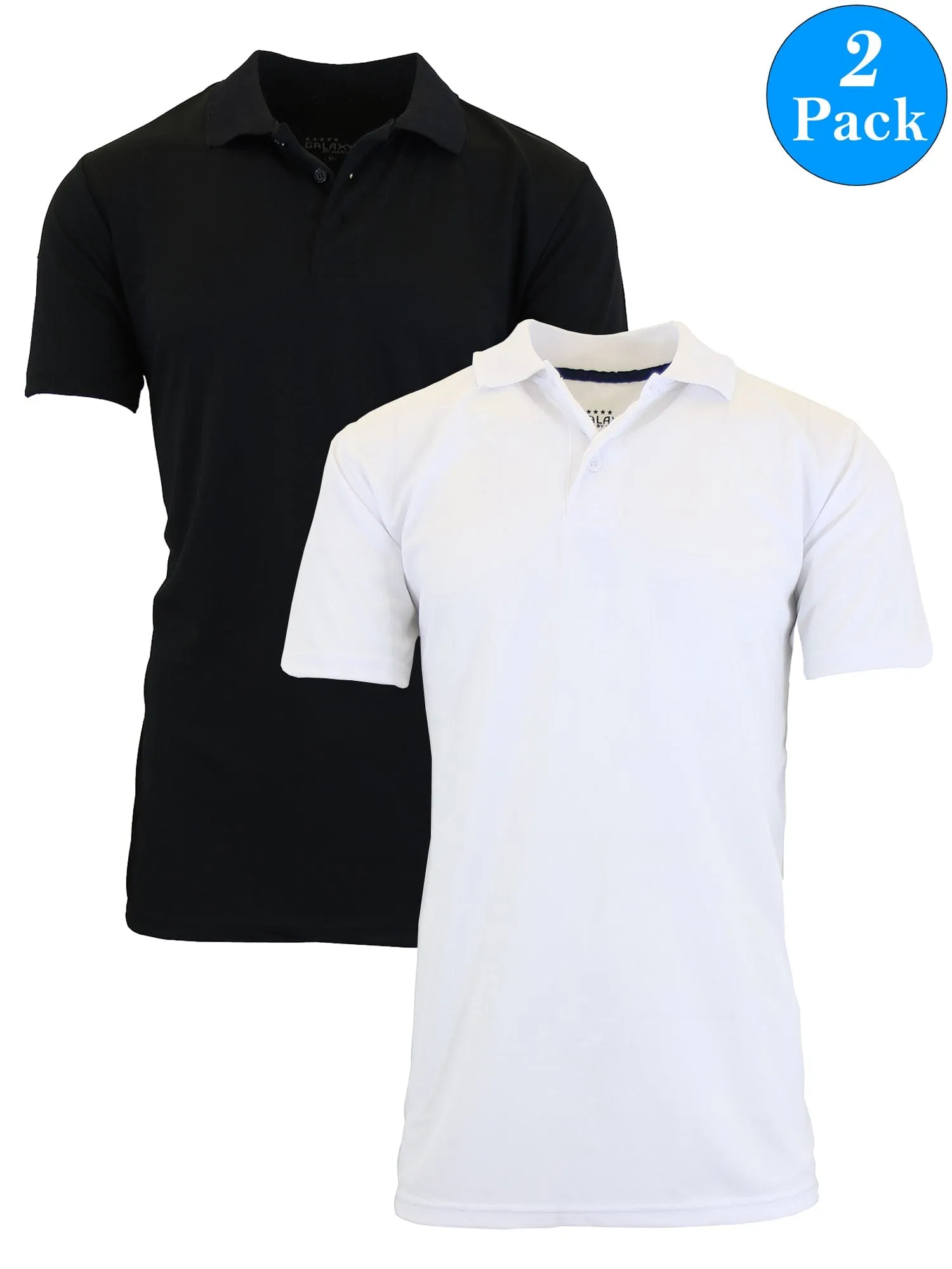 Men's Dry Fit Moisture-Wicking Polo Shirt (2-Pack)