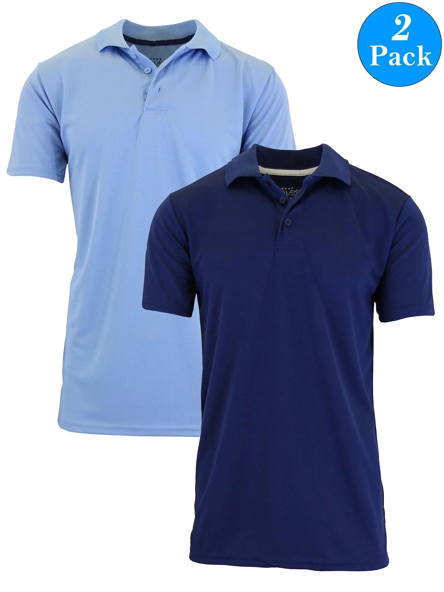 Men's Dry Fit Moisture-Wicking Polo Shirt (2-Pack)