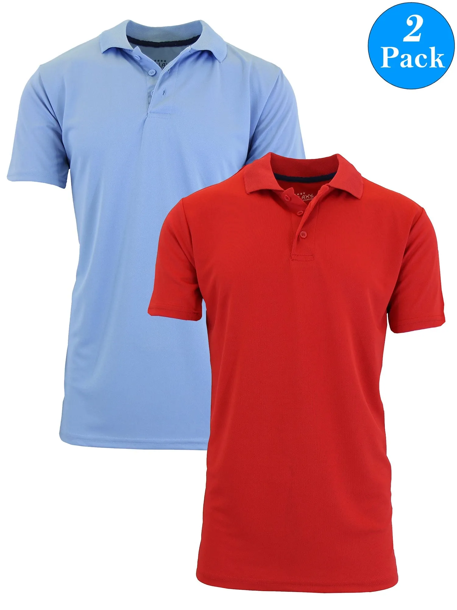 Men's Dry Fit Moisture-Wicking Polo Shirt (2-Pack)
