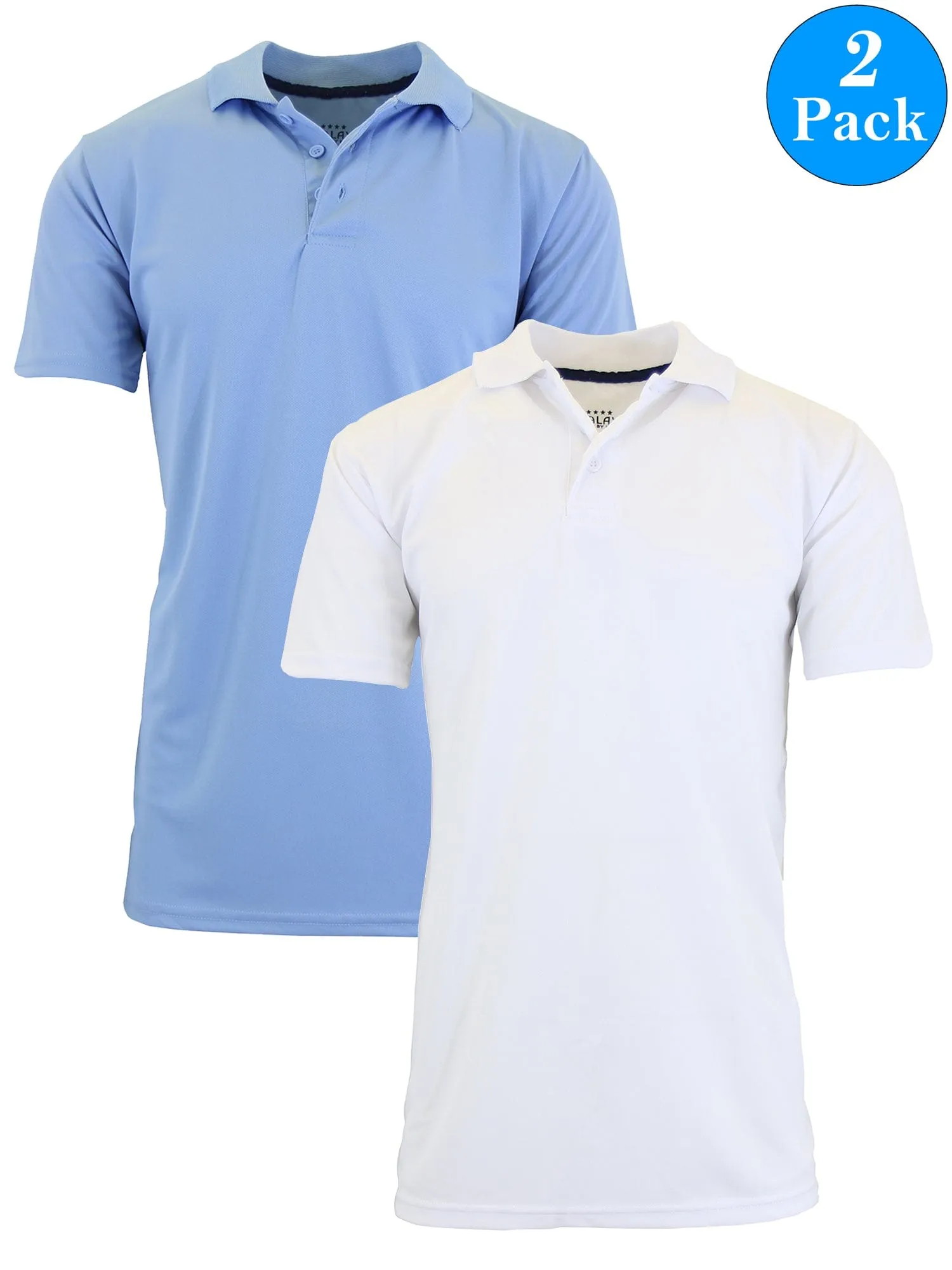 Men's Dry Fit Moisture-Wicking Polo Shirt (2-Pack)