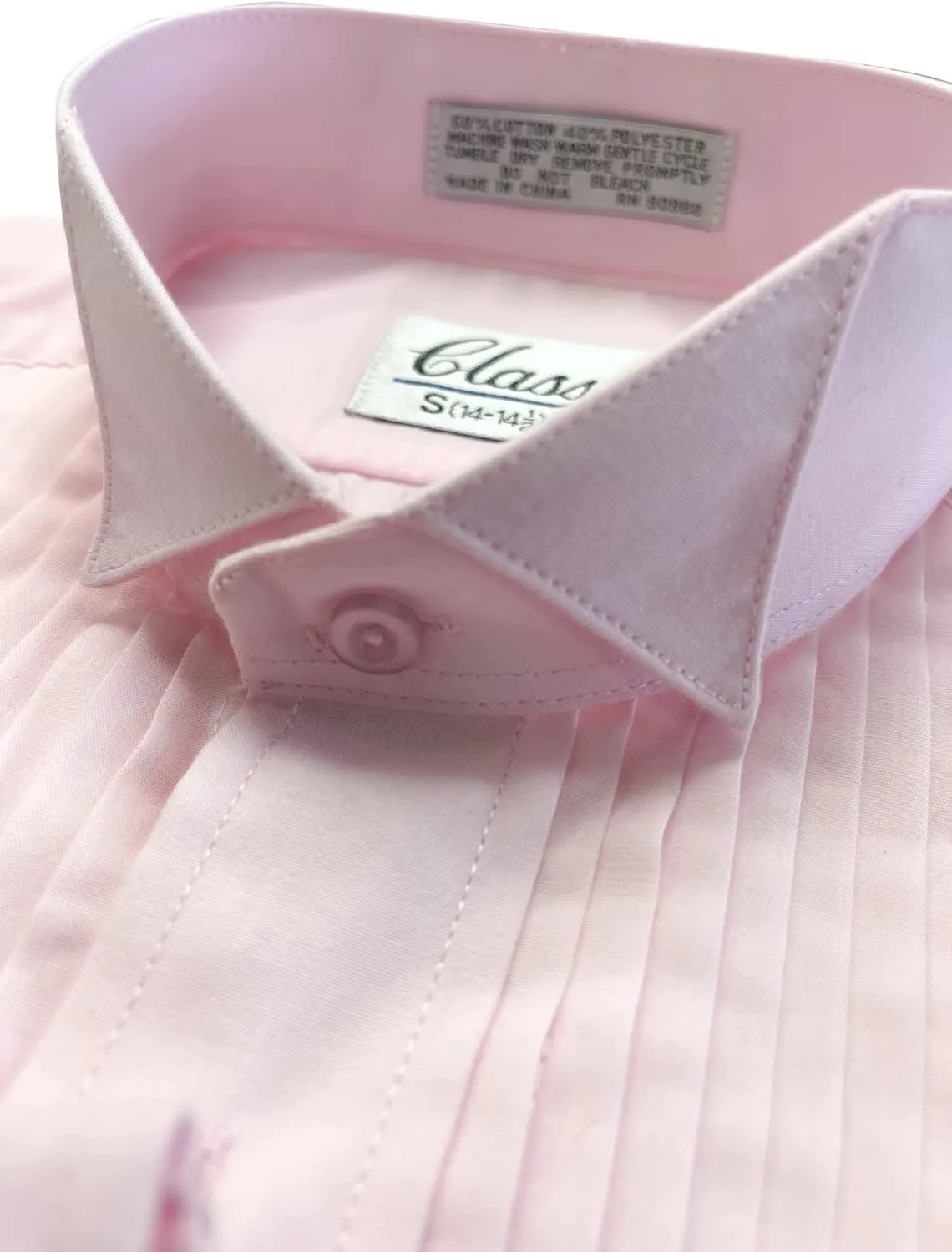 Mens Formal Wing Collar Tuxedo Shirt, 1/4" Pleat