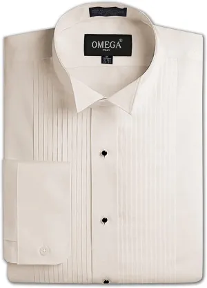 Mens Formal Wing Collar Tuxedo Shirt, 1/4" Pleat