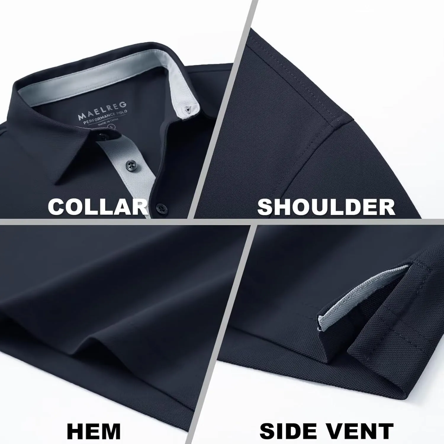 Mens Golf Shirt Short and Long Sleeve Moisture Wicking Dry Fit Performance Solid Casual Pique Golf Polo Shirts for Men