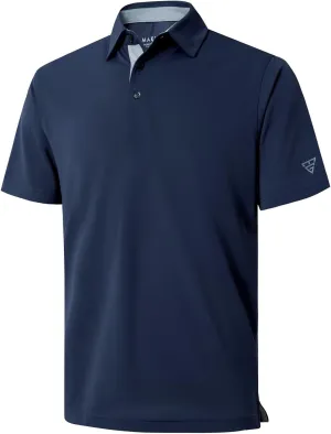 Mens Golf Shirt Short and Long Sleeve Moisture Wicking Dry Fit Performance Solid Casual Pique Golf Polo Shirts for Men