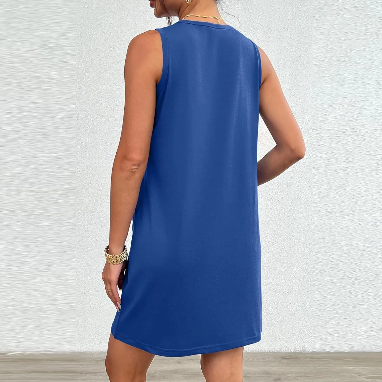 midelxp Tank Dresses for Women 2025 Casual Summer Sleeveless Dress with Pockets Boho Beach Dress Comfy Vacation Mini Sundress