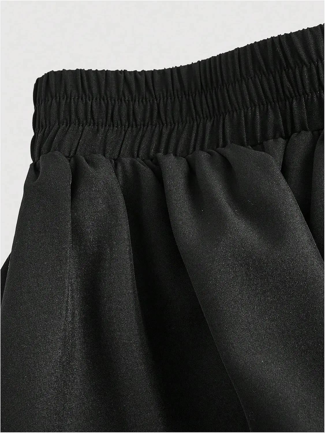 Milumia Women's Asymmetrical Ruffle Hem Skirt Elastic High Waisted High Low Long Skirts