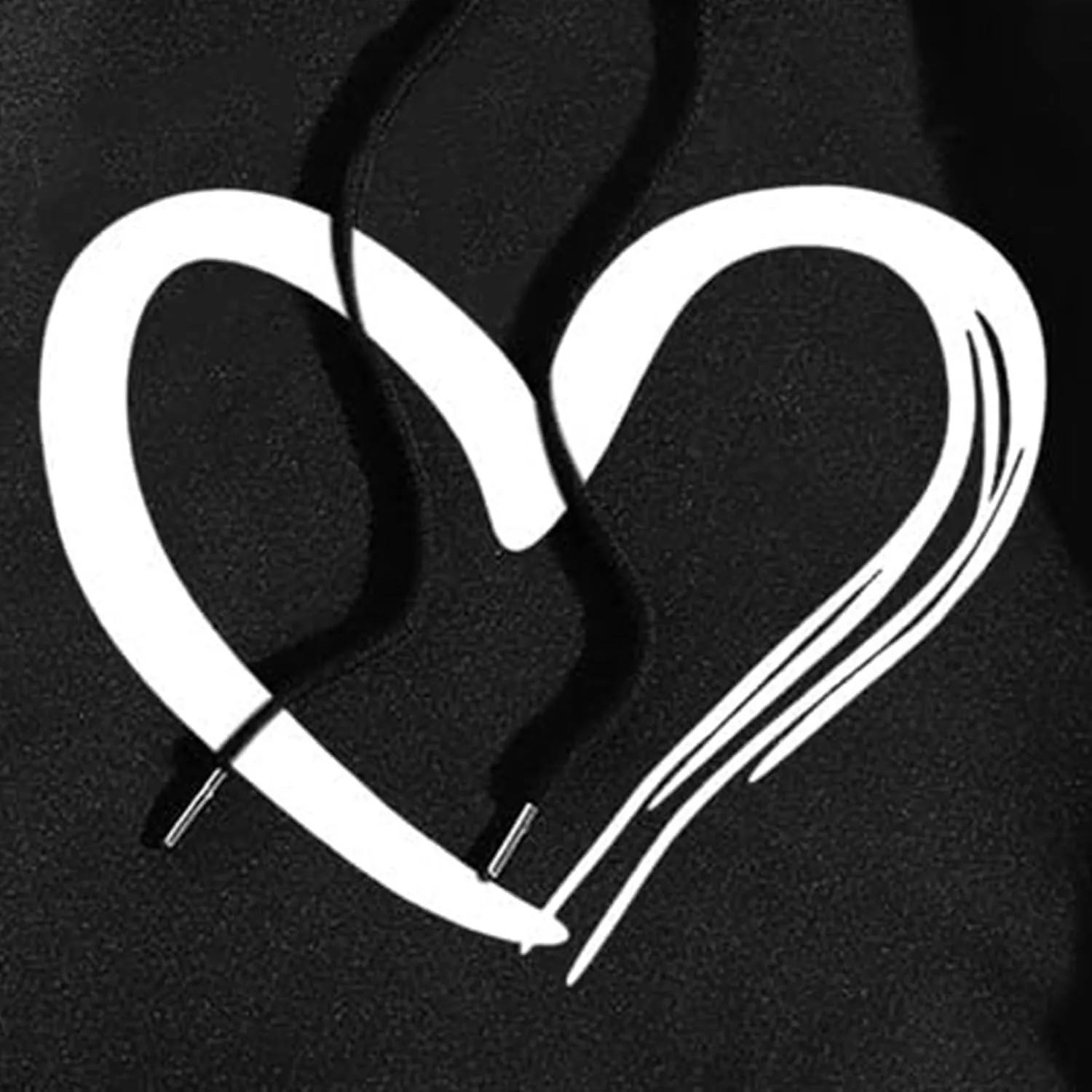 Mmoneyake Womens Graphic Hoodie Casual Heart Print Long Sleeve Pullover Fall Oversized Crew Neck Sweatshirt Trendy Streetwear