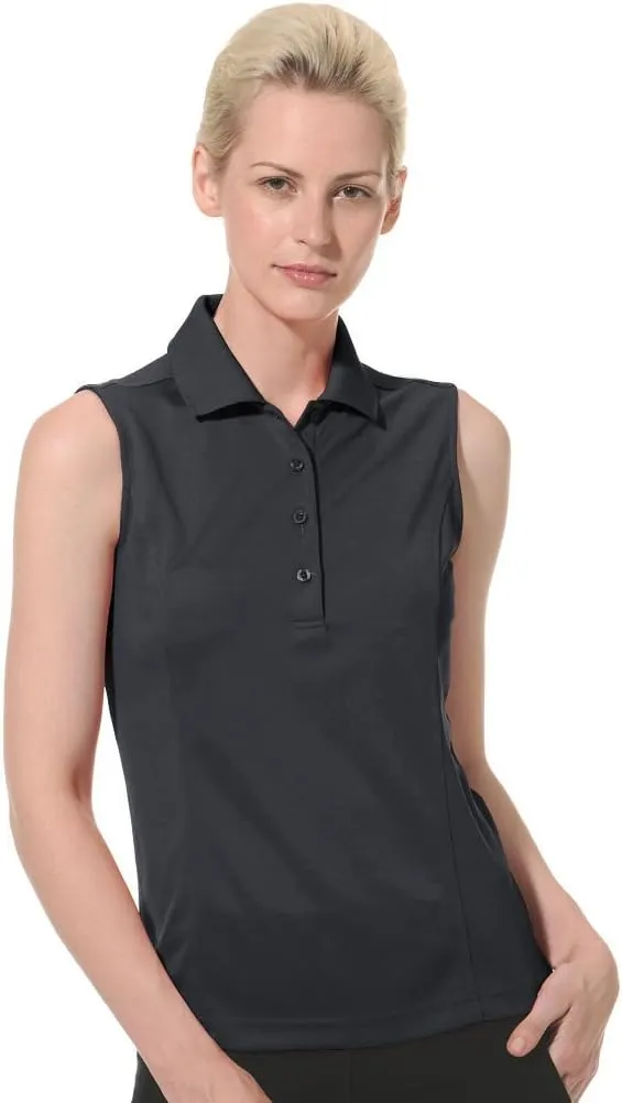 Monterey Club Women's Pique Solid Sleeveless Polo Shirt #2064