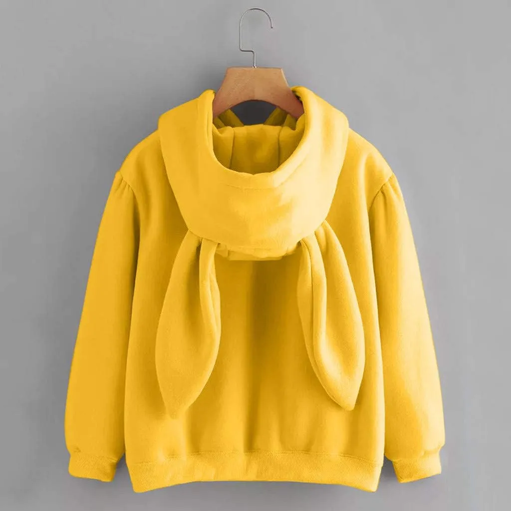 Oversized Hoodies for Teen Girls Cute Bunny Ears Hoodies Kawaii Anime Rabbit Ear Hooded Sweatshirts Teen Girl Clothes Tops