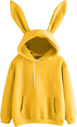 Oversized Hoodies for Teen Girls Cute Bunny Ears Hoodies Kawaii Anime Rabbit Ear Hooded Sweatshirts Teen Girl Clothes Tops