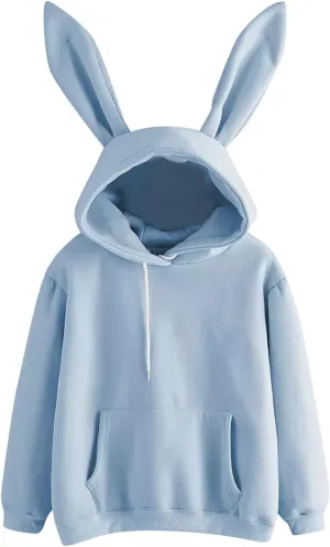 Oversized Hoodies for Teen Girls Cute Bunny Ears Hoodies Kawaii Anime Rabbit Ear Hooded Sweatshirts Teen Girl Clothes Tops