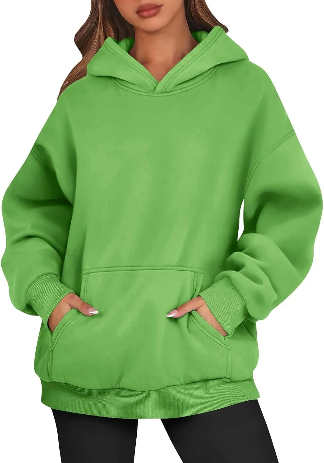 Oversized Hoodies for Women Cute Fleece Hooded Sweatshirt Pullover Long Sleeve Fall Preppy Sweatshirts with Pockets
