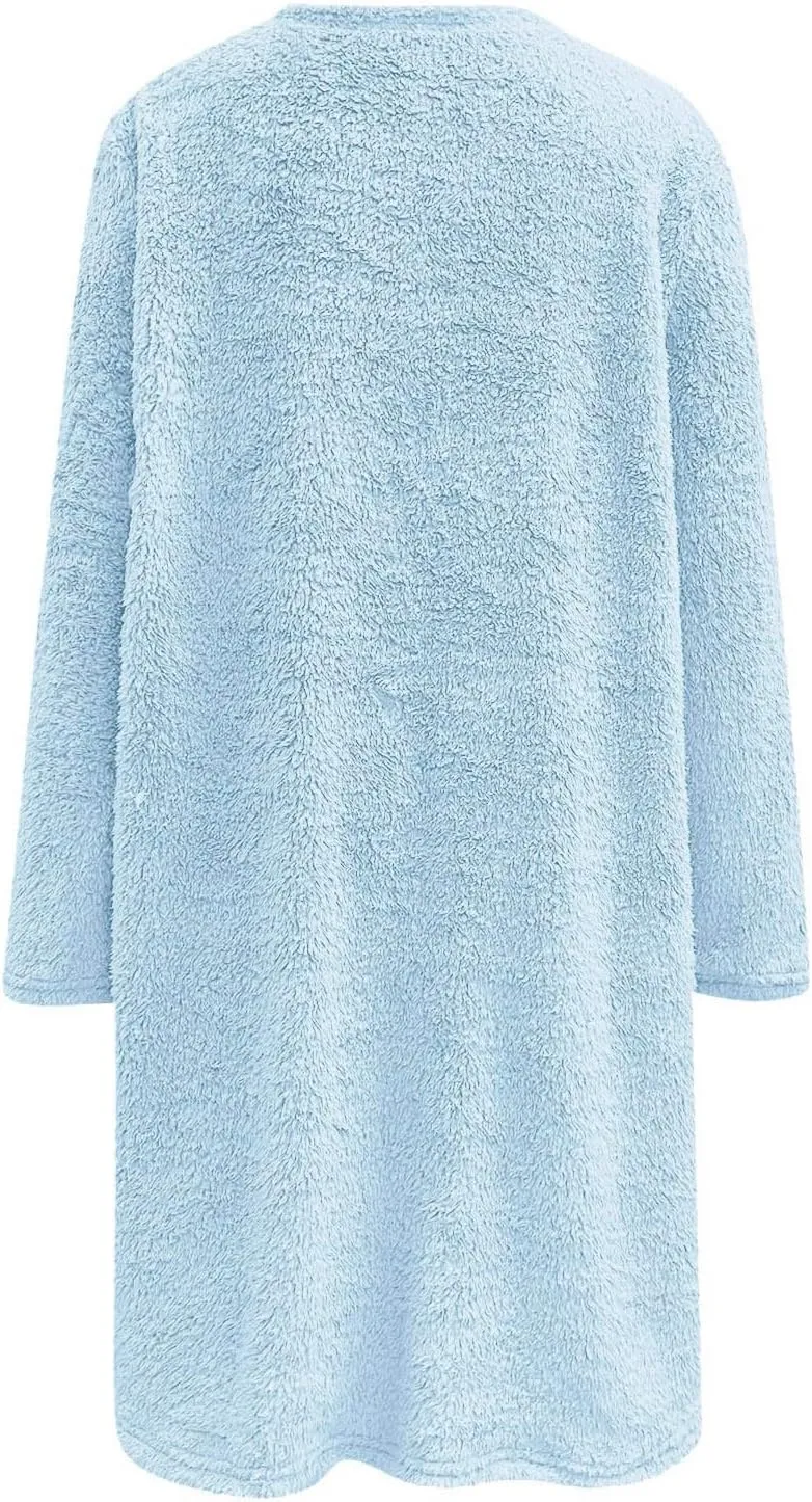 Oversized Sweaters For Women Casual Fleece Fuzzy Faux Shearling Warm Winter Outwear sweatshirt Shaggy Coat Cute hoodie