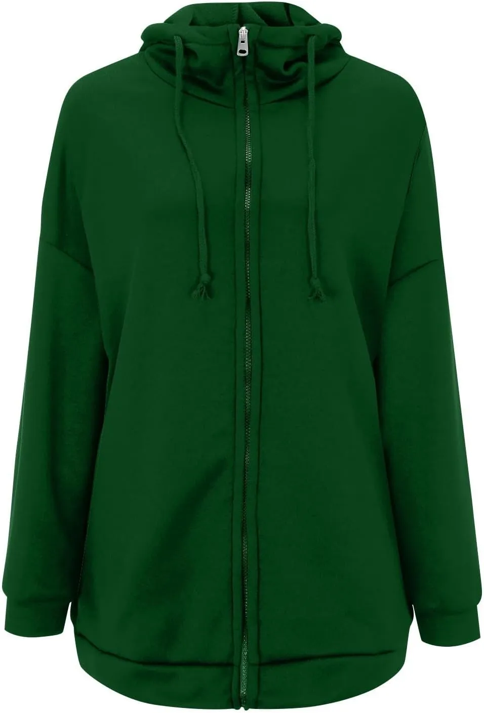 Oversized Zip Up Hoodies for Women Plus Size Long Sleeve Hooded Sweatshirt Casual Fall Long Jacket with Pockets