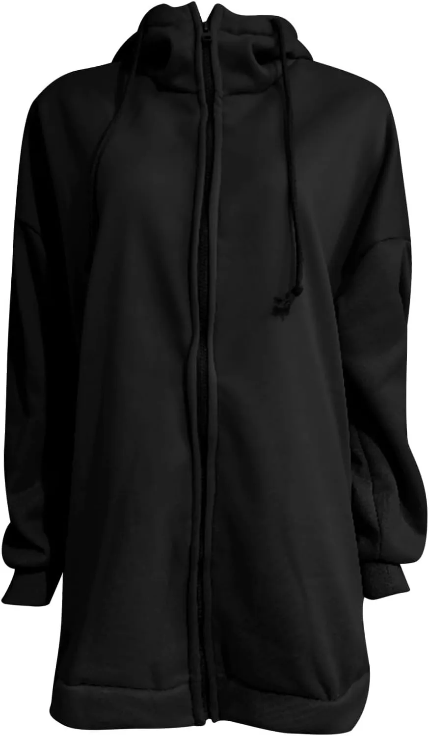 Oversized Zip Up Hoodies for Women Plus Size Long Sleeve Hooded Sweatshirt Casual Fall Long Jacket with Pockets