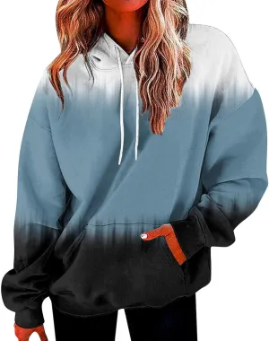 PETYCZEN Hoodies for Women Fall Fashion Long Sleeve Oversized Hoodie Lightweight Drawstring Sweatshirt Casual Pullover Tops