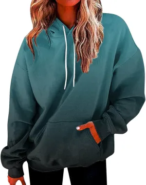 PETYCZEN Hoodies for Women Fall Fashion Long Sleeve Oversized Hoodie Lightweight Drawstring Sweatshirt Casual Pullover Tops