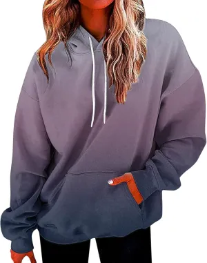 PETYCZEN Hoodies for Women Fall Fashion Long Sleeve Oversized Hoodie Lightweight Drawstring Sweatshirt Casual Pullover Tops