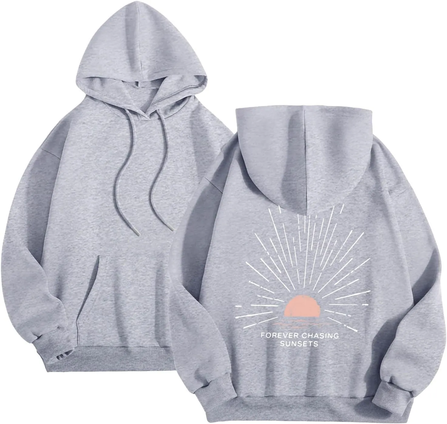 Pink Puff Hoodies for Womens Teen Girls Cute Graphic Hoodie Y2k Oversized Preppy Pullover Sweatshirts Tops with Pocket