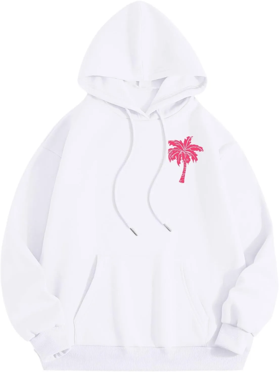 Pink Tracksuit For Women Y2K Drawstring Pullover Shirt Jogger Sweatpant Aesthetic Preppy Hoodies For Teen Girls Baggy