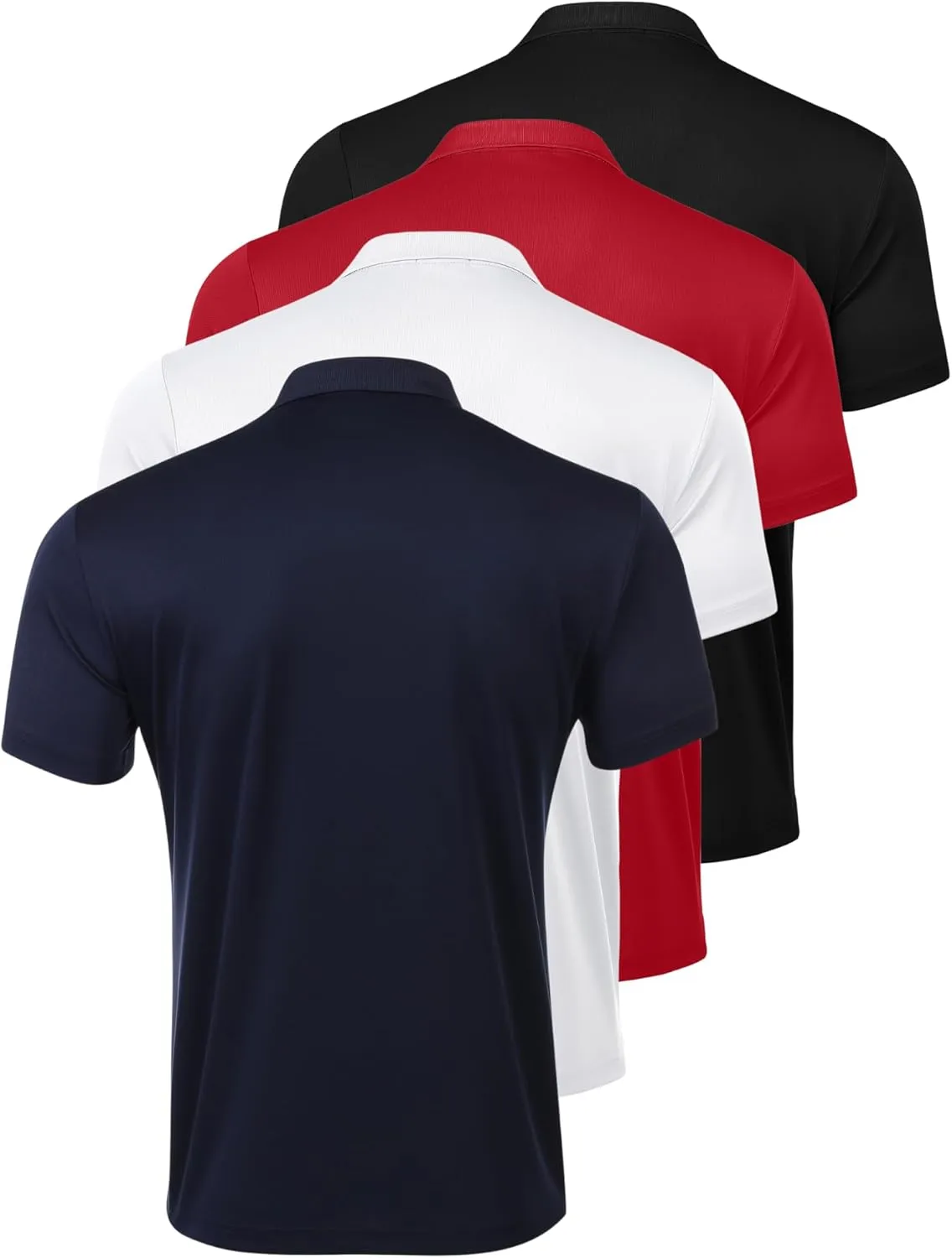 PINSPARK 1/3/4/5 Pack: Golf Polo Shirts for Men Multipacks Quick Dry Short Sleeve Collared Shirt Slim Fit Casual Polos Shirt