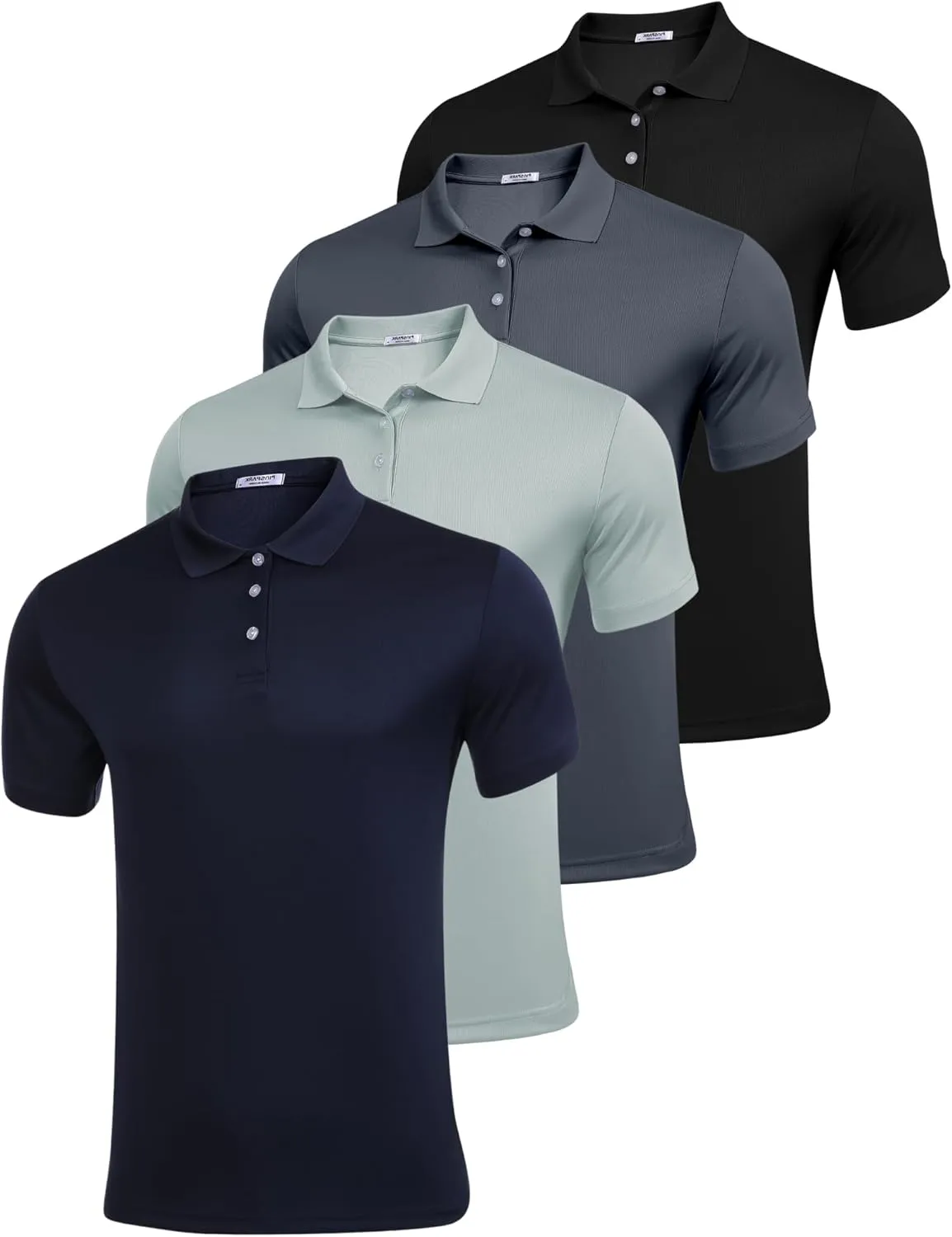 PINSPARK 1/3/4/5 Pack: Golf Polo Shirts for Men Multipacks Quick Dry Short Sleeve Collared Shirt Slim Fit Casual Polos Shirt