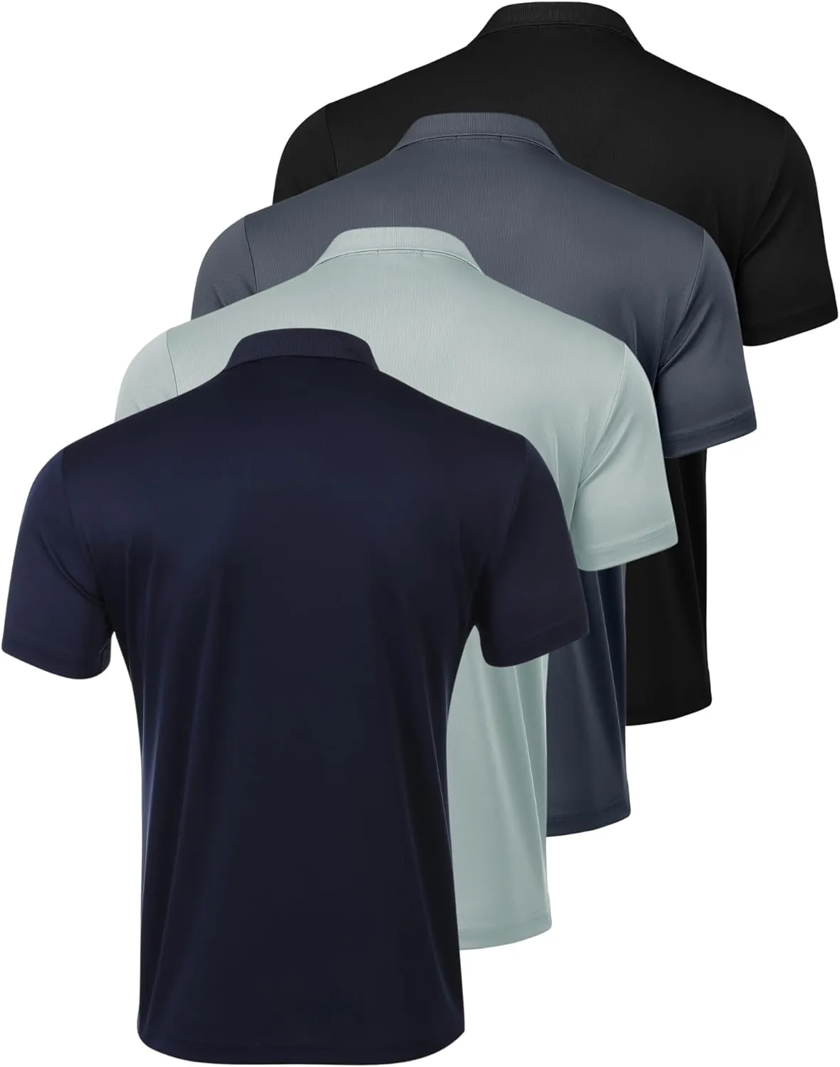 PINSPARK 1/3/4/5 Pack: Golf Polo Shirts for Men Multipacks Quick Dry Short Sleeve Collared Shirt Slim Fit Casual Polos Shirt