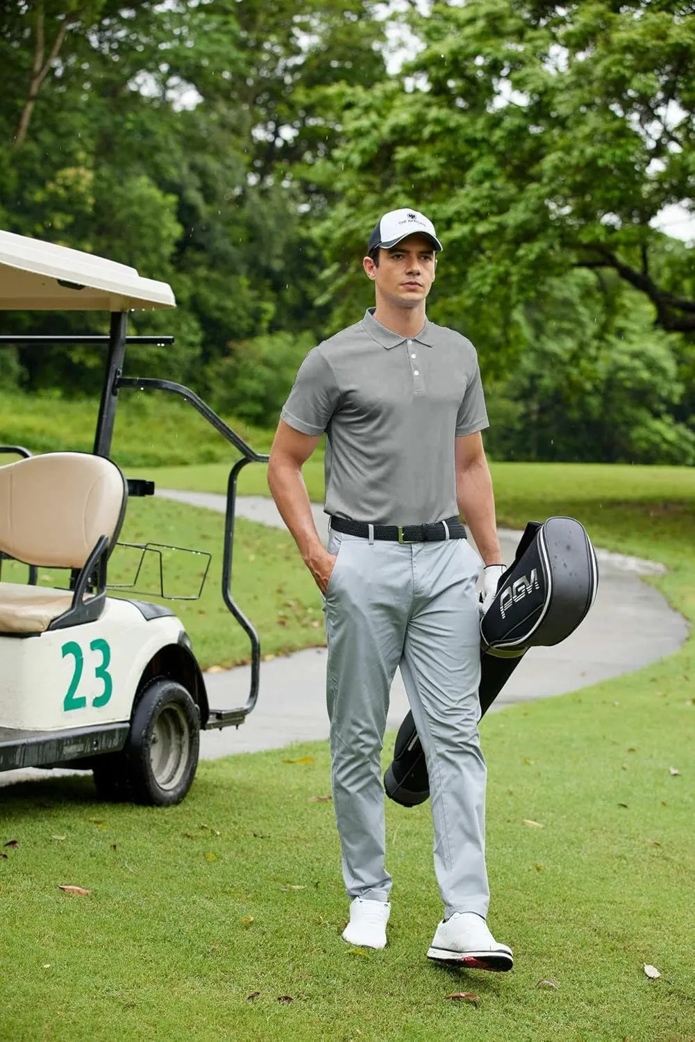 PINSPARK 1/3/4/5 Pack: Golf Polo Shirts for Men Multipacks Quick Dry Short Sleeve Collared Shirt Slim Fit Casual Polos Shirt