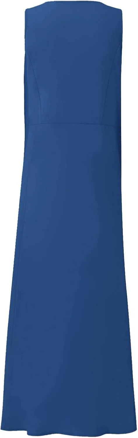 Plus Size Summer Dresses for Women 2025, Sleeveless Casual Cotten Linen Maxi Dress Hawaii Tropical Beach Tank Dress