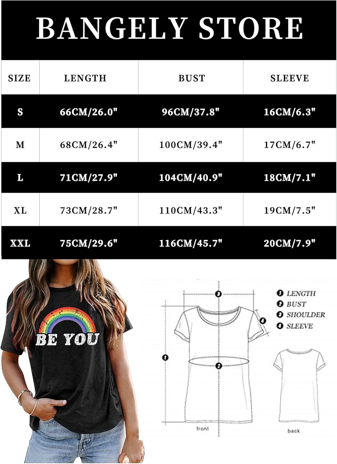 Pride Shirt Women Rainbow Graphic Tees Funny Be You Letter Print T Shirt LGBT Equality Shirts Casual Short Sleeve Tops