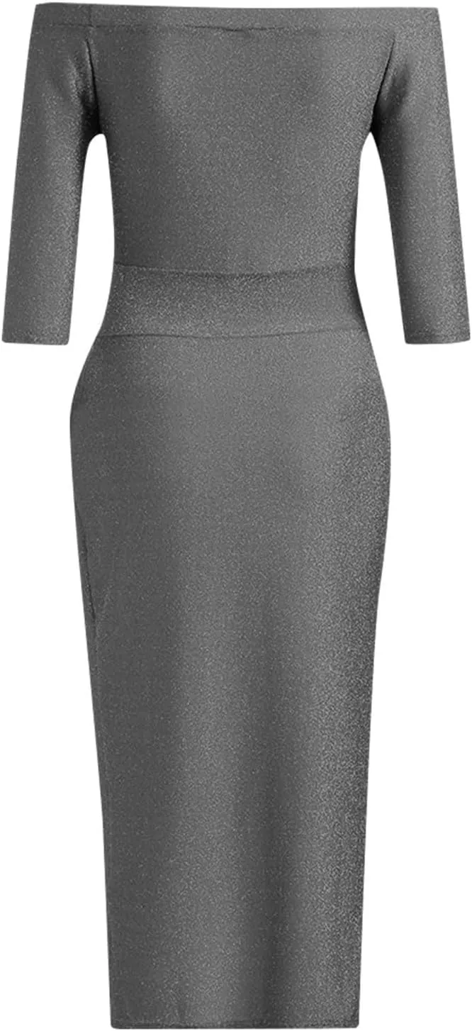Prom Dresses for Women 2025 Elegant Classy Sequin Spring Strapless High Slit Hem Midi Cocktail Wedding Guest Dresses